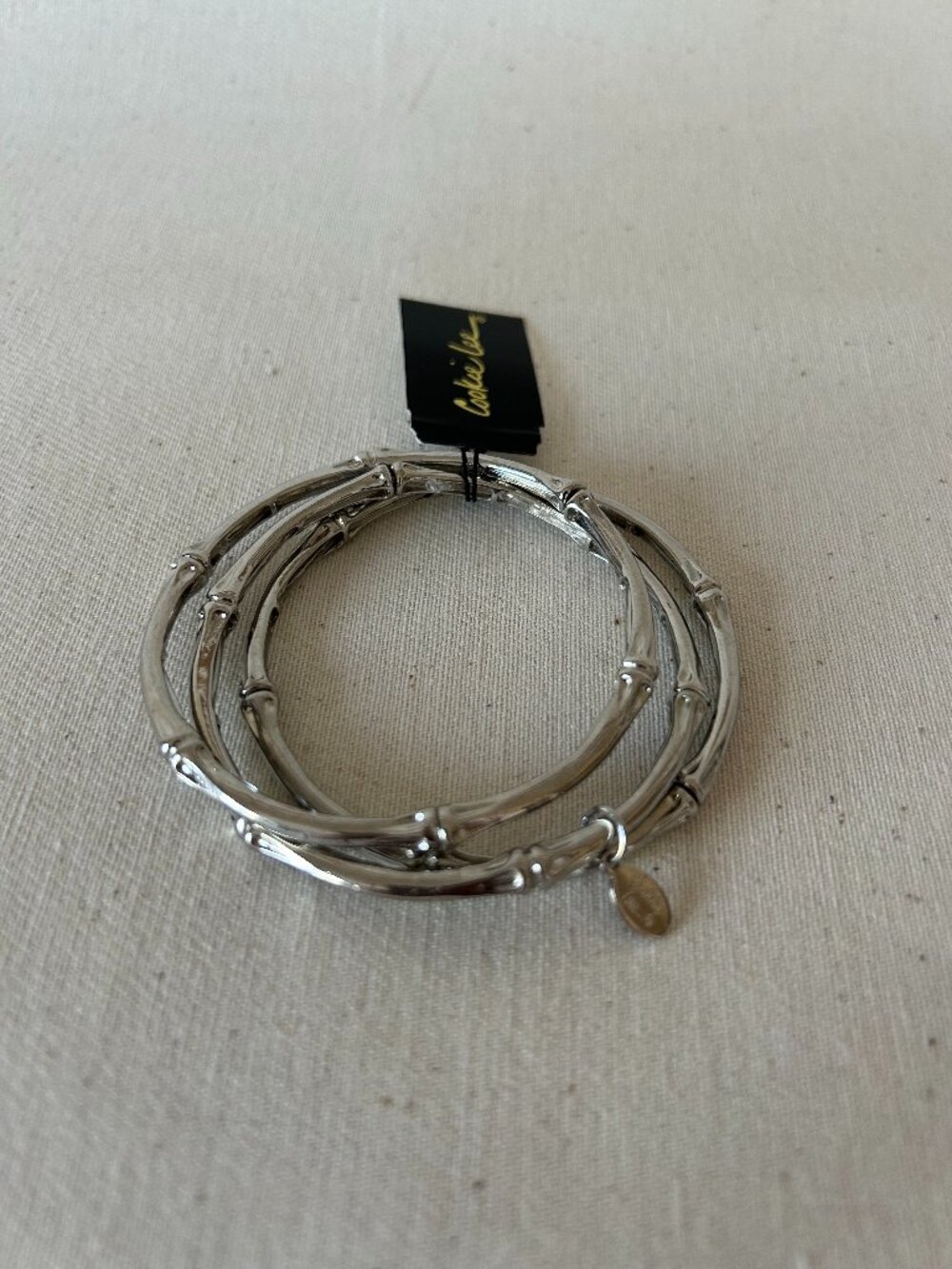 Cookie Lee Silver-Tone Bamboo-Style Stretch Bracelets